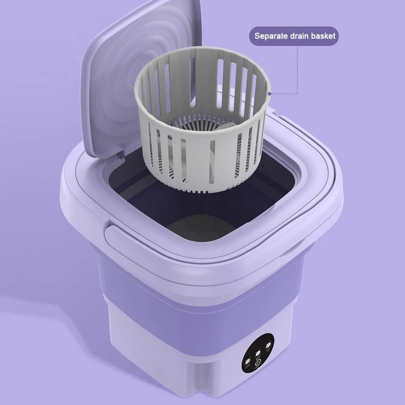 Portable Foldable Mini Washing Machine for Small Loads & Travel
