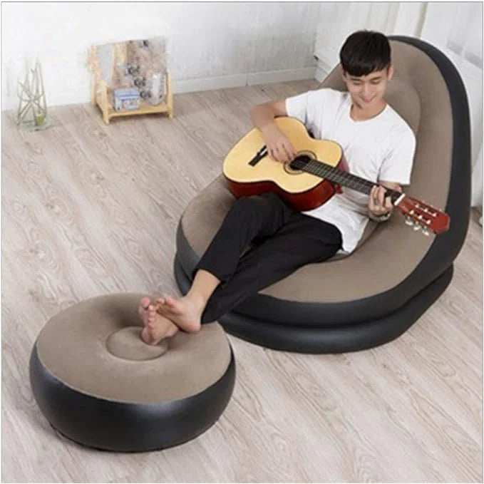 Premium Inflatable Single Lounge Sofa with Back Support