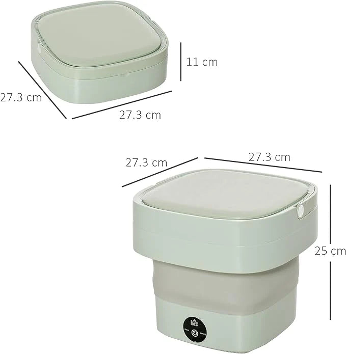 Portable Foldable Mini Washing Machine for Small Loads & Travel